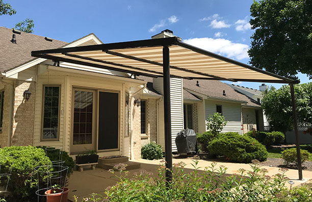 Courtyard awning products